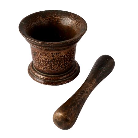 Hammered Antique Brass Mortar And Pestle