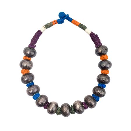 Multicolored Beaded Thread Necklace