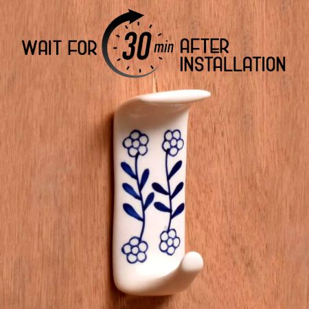 Handcrafted White Ceramic Adhesive Hook