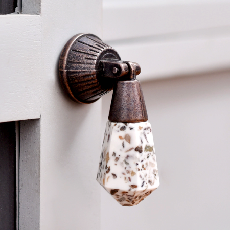 Stone and Metal Teardrop Knob for Cabinet and Wardrobe