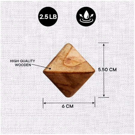 Modern Natural Pyramid Shape Wooden Adheshive Wall Hook