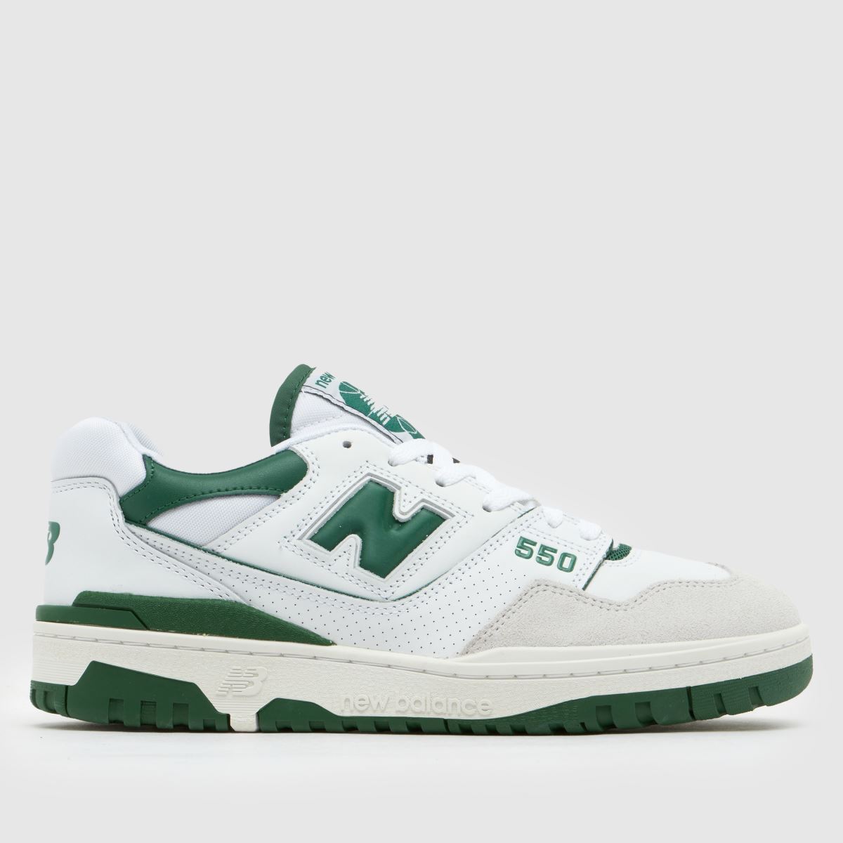 New Balance 550 trainers in white & green