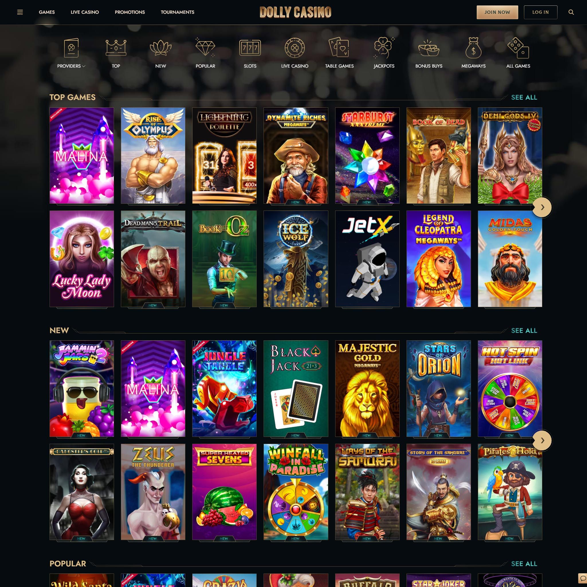 Dolly Casino full games catalogue