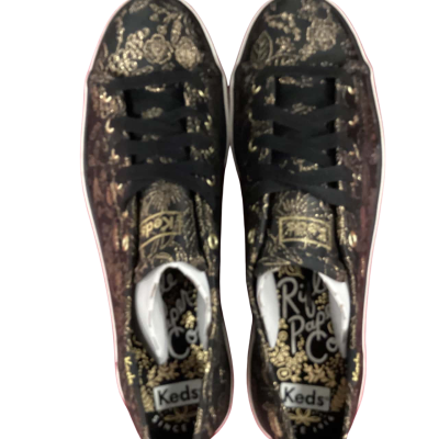 Keds Womens  Size 39 Black  / Gold 