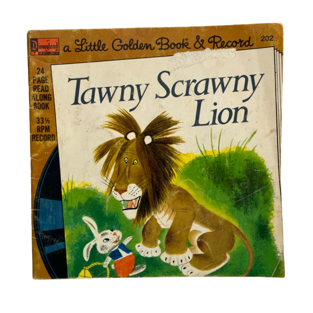 VINTAGE A Disneyland Record A Little Golden Book & Record Tawny Scrawny ...