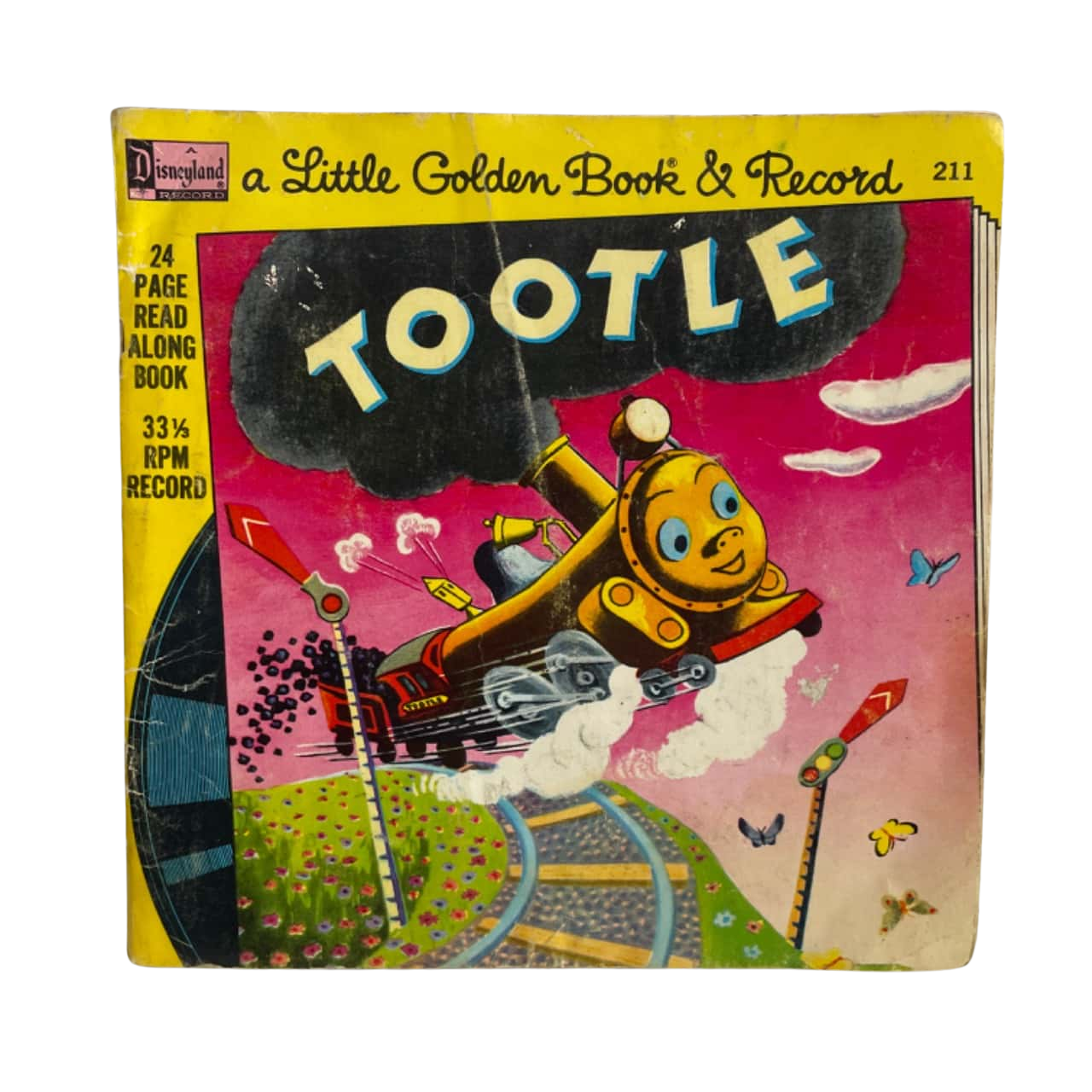 VINTAGE A Disneyland Record A Little Golden Book & Record Tootle (c ...