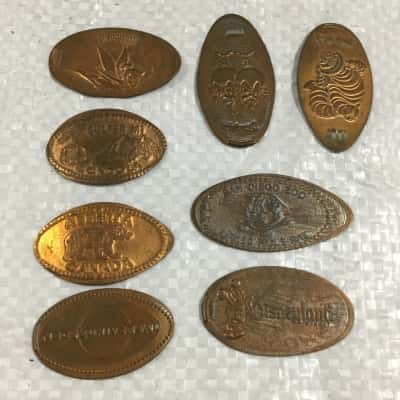 Disney Disneyland Canada NBC Universal Pressed Coin Copper Penny Souvenir Coins 