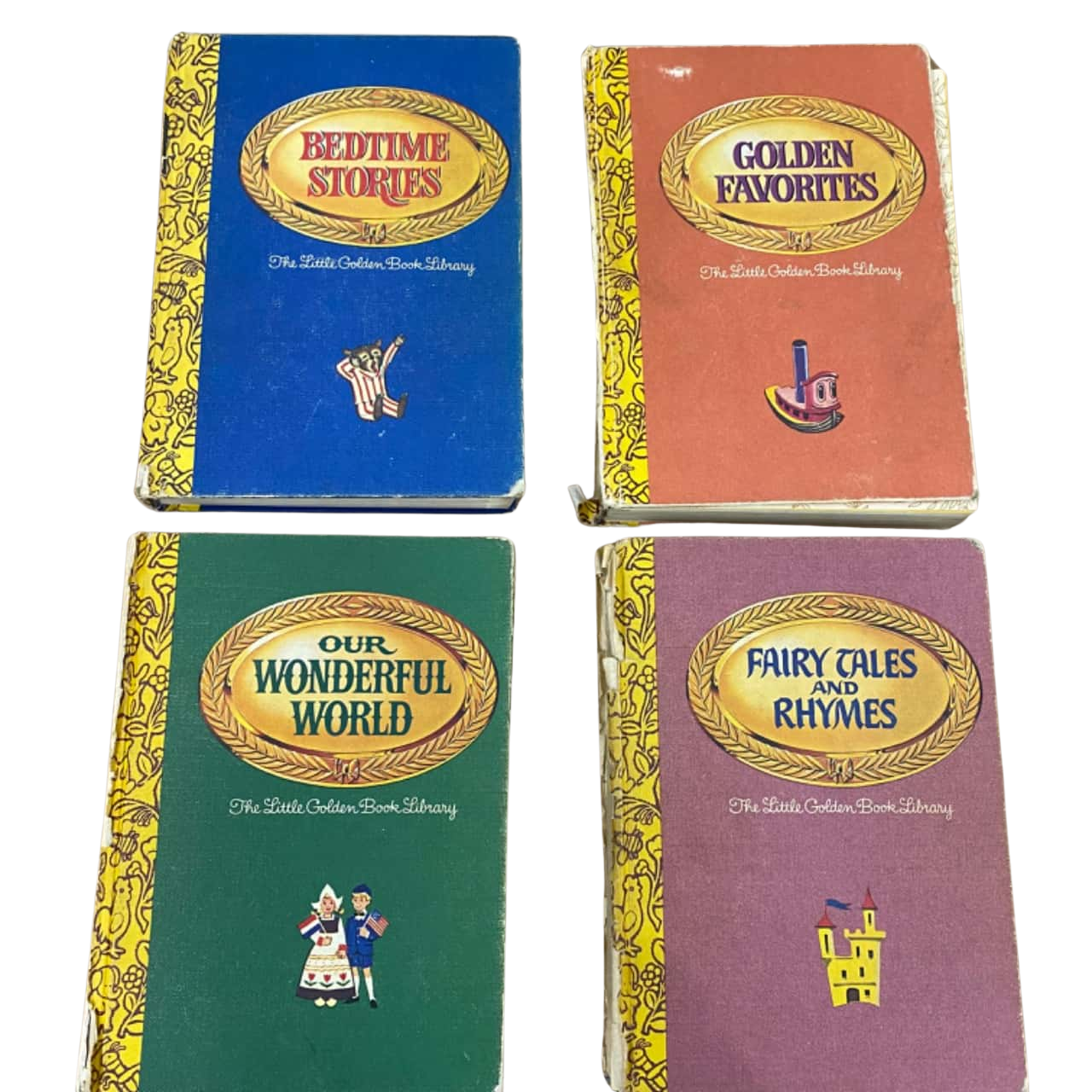 Vintage 1960s The Little Golden Book Library 4 Piece Book Set (s)