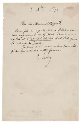 Lot #136 Louis Pasteur Autograph Letter Signed