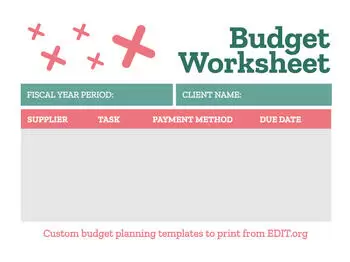 Editable budget document templates