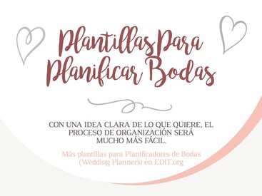 Plantillas para Organizadores de Bodas editables online