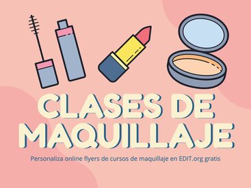 Crea un flyer para Cursos de Maquillaje gratis