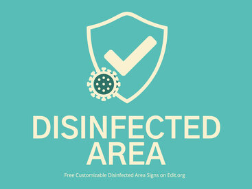 Disinfected Area Signs to Download