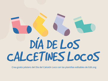 Carteles del Día de Calcetines Locos Editables