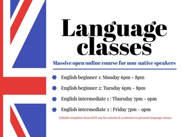 Designs for Language Classes and Courses Ads