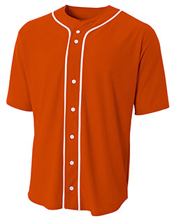 A4 N4184 Men Shorts Sleeve Full Button Baseball Top at BigNTallApparel