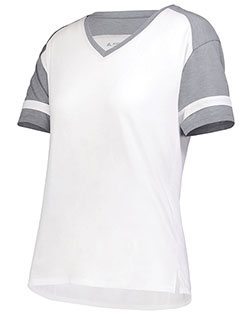 Augusta Sportswear 2914 Women's Triblend Fanatic 2.0 V-Neck T-Shirt at BigNTallApparel