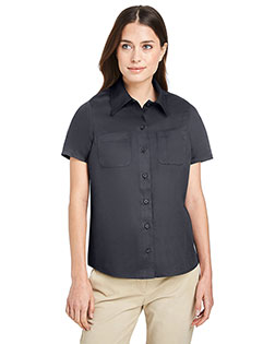 Harriton M585W Ladies' Advantage IL Short-Sleeve Work Shirt at BigNTallApparel