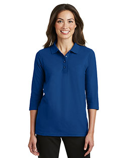 Port Authority L562 Women Silk Touch 3/4-Sleeve Polo at BigNTallApparel