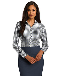 Red House RH75 Women Tricolor Check Noniron Shirt at BigNTallApparel