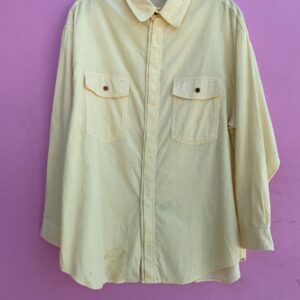 Photo detail:CANARY YELLOW CORDUROY LONG SLEEVE BUTTON UP SHIRT