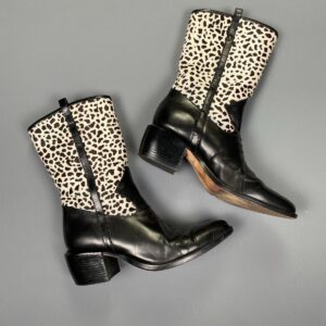 Photo detail:GORGEOUS! 1990S WOMEN ANIMAL PRINT PONY HAIR STACKED CHUNKY HEEL COWBOY BOOTS SIZE 7M