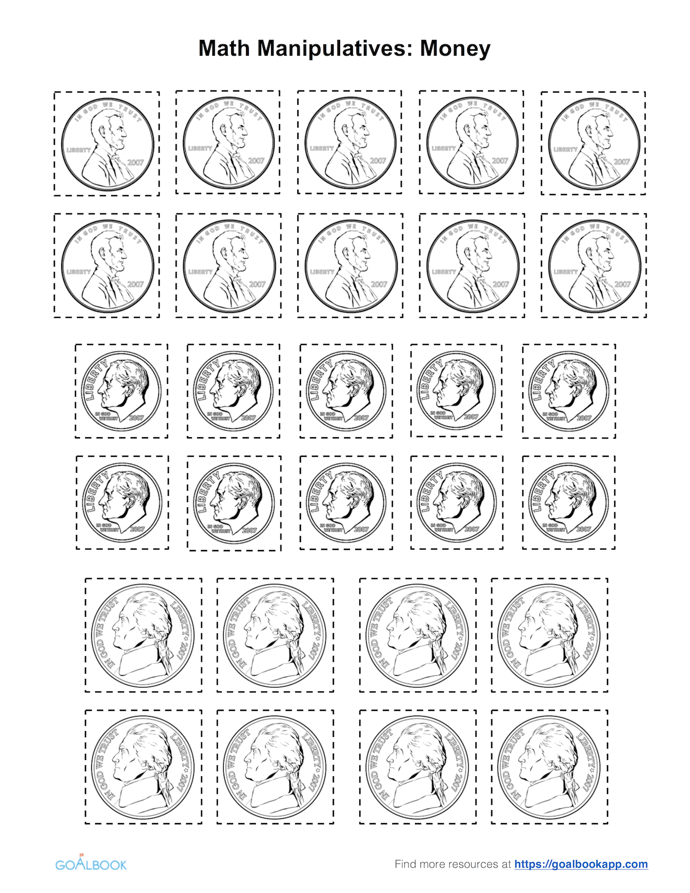 Place Value Manipulatives Printable