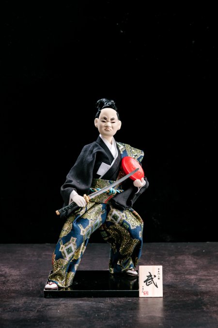 Ancient Japanese Samurai Male Doll - Arts Crafts Humanoid Doll