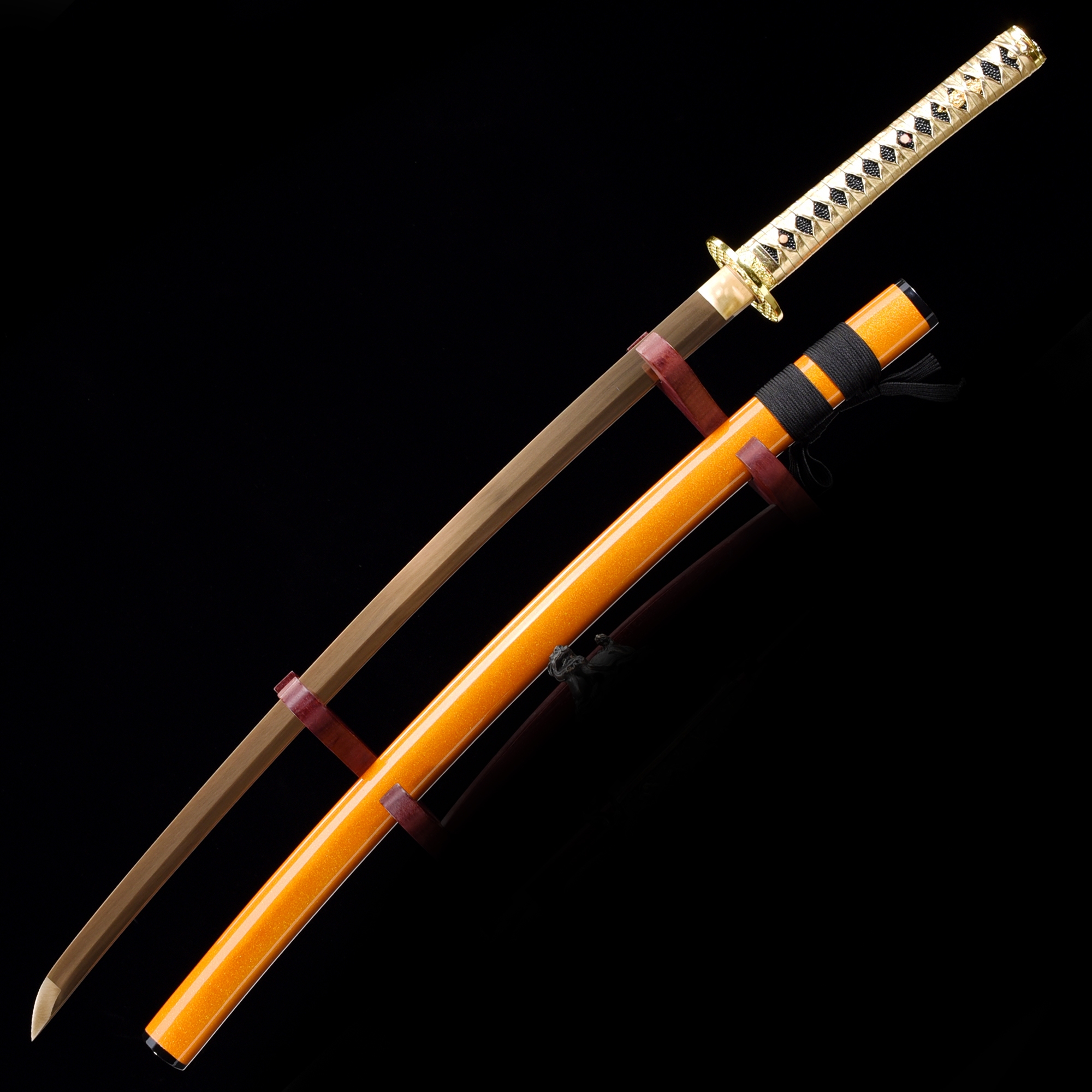 Katana Naranja | Espada Katana Japonesa Hecha A Mano Acero Al Carbono ...