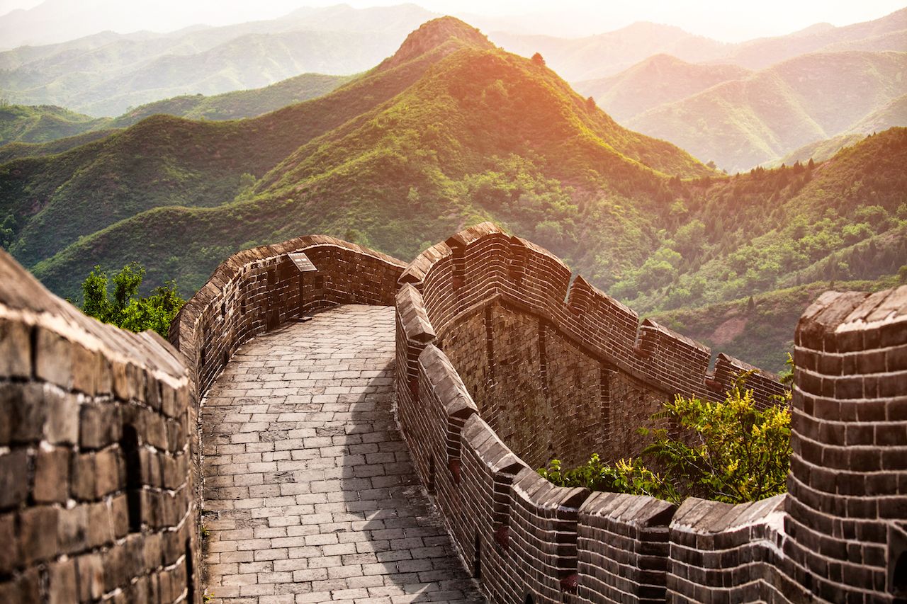 Close up on the Great Wall of China