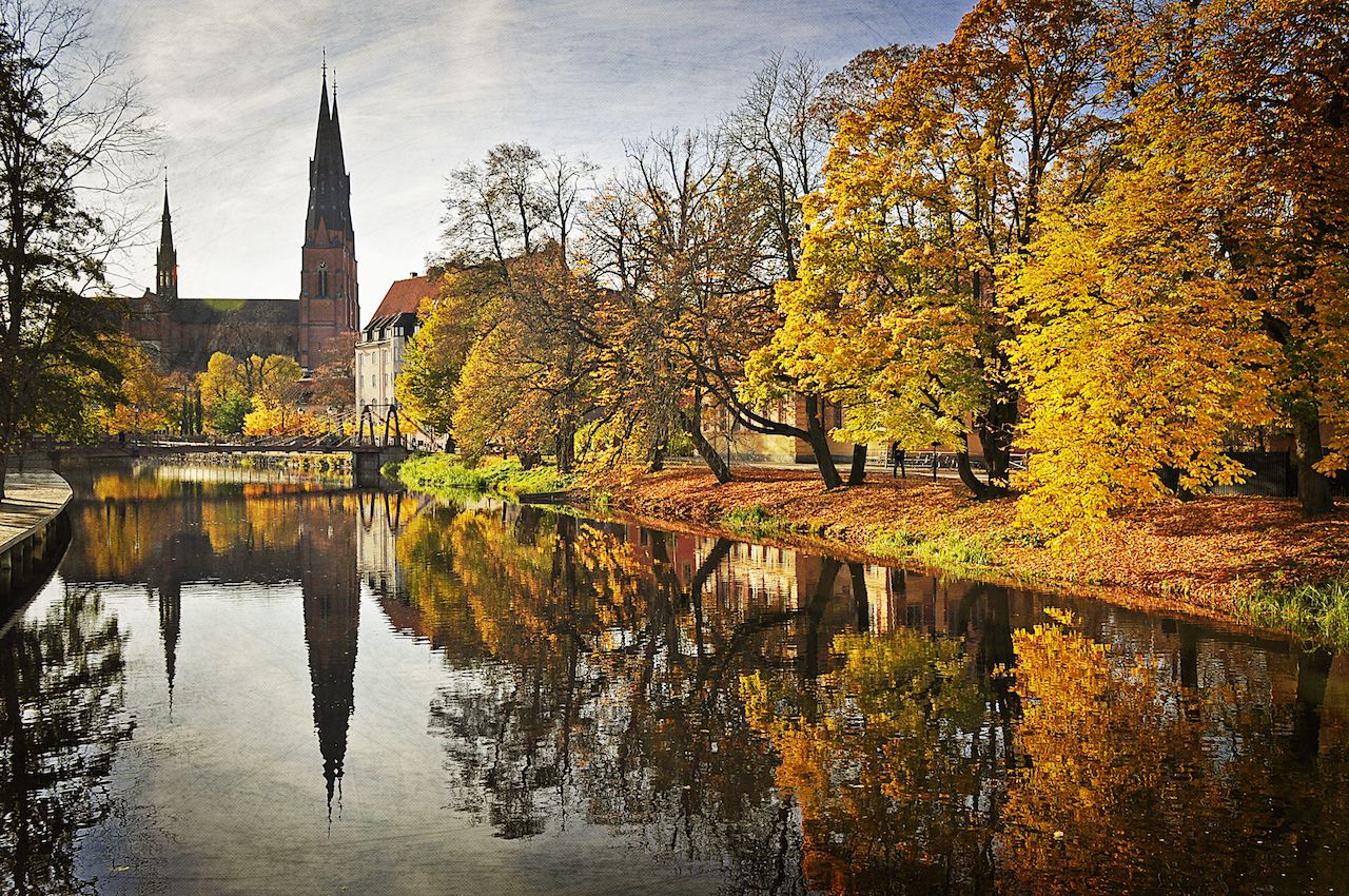 Autumn in a Swedish city