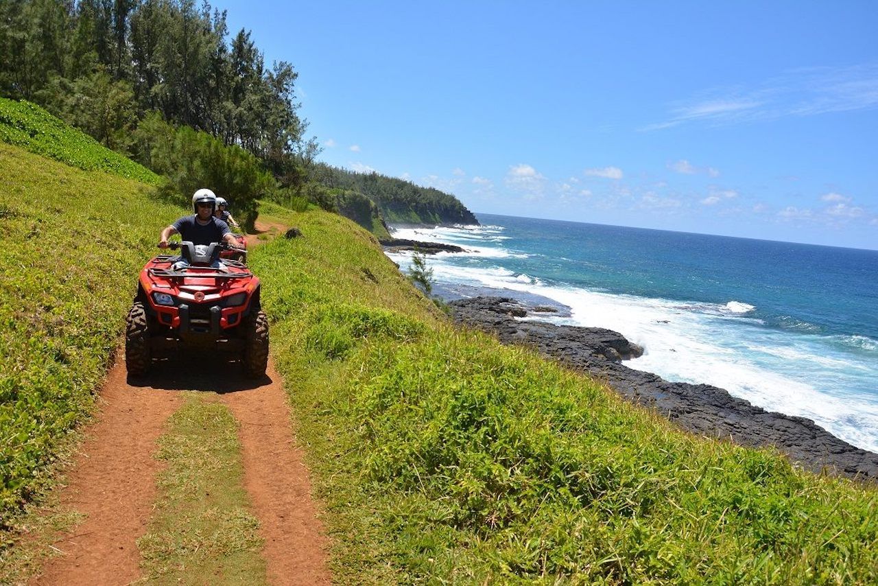 People on a bike in Mauritius