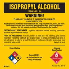 Isopropyl Alcohol Ghs Label