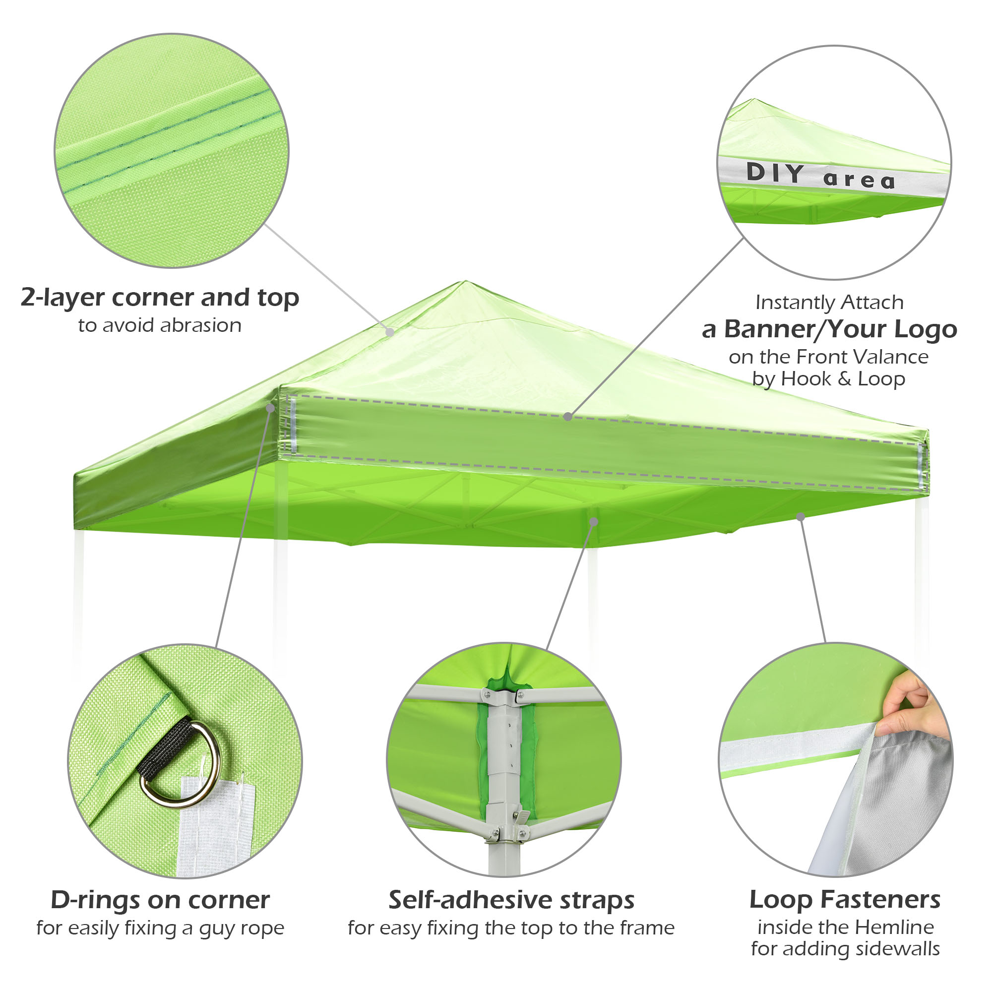 9.6x9.6ft Pop Up Canopy Top Replacement Patio Outdoor Sunshade Tent ...