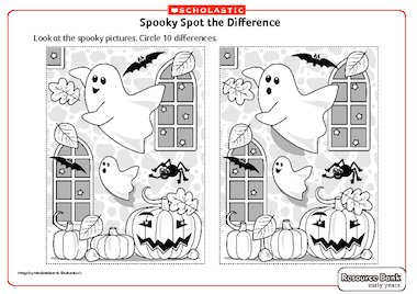 Halloween themed spooky spot the difference – FREE Early Years teaching ...