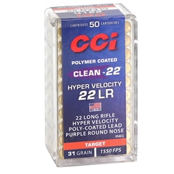 cci-clean-hyper-velocity-22-long-rifle-ammo-31-grain-purple-round-nose-954cc||