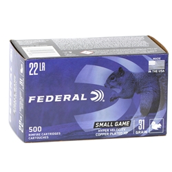 federal-small-game-22-long-rifle-ammo-hyper-velocity-31-grain-plated-lead-hollow-point-724||