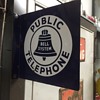 1940's Porcelain Bell System Public Telephone flange sign