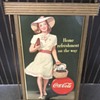 1940’s CocaCola wood frame advertising 