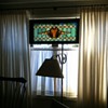 Antique American stained glass window ~ depicts an Owl?