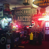 1940’s “Groceries Arctic Ice Cream” tin sign.