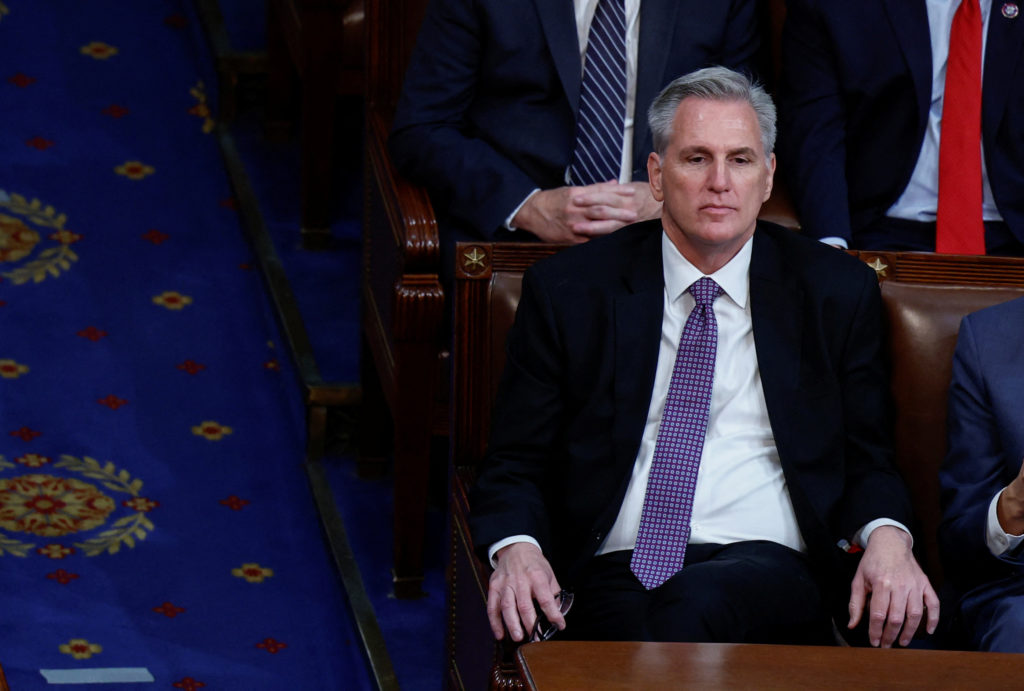 U.S. representatives gather to try to elect a new Speaker of the House at the U.S. Capitol in Washington