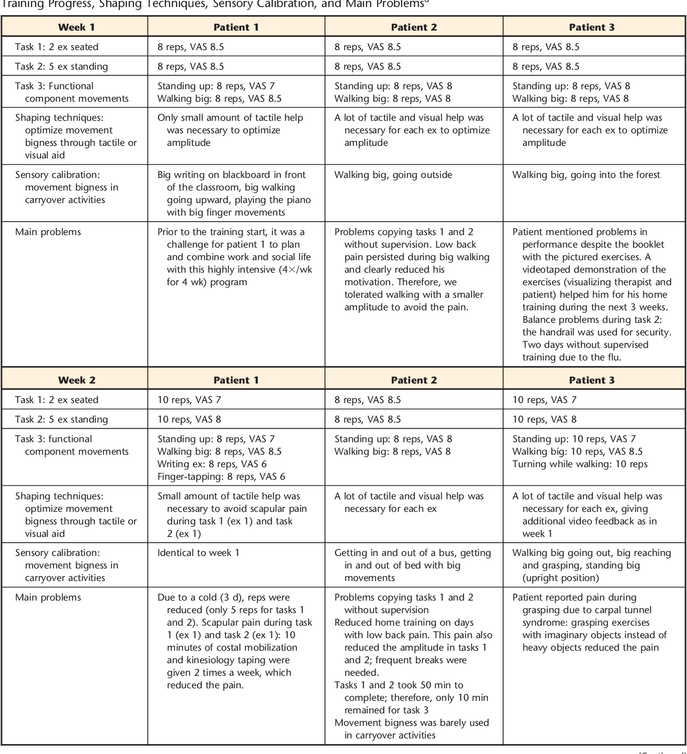 Table 2 from Application of LSVT BIG Intervention to Address Gait ...