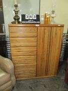 GOLDEN OAK 6-DRAWER DRESSER W/ 2 SHELVES