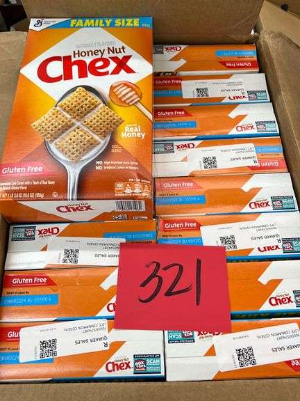 (16) BOXES OF HONEY NUT CHEX CEREAL