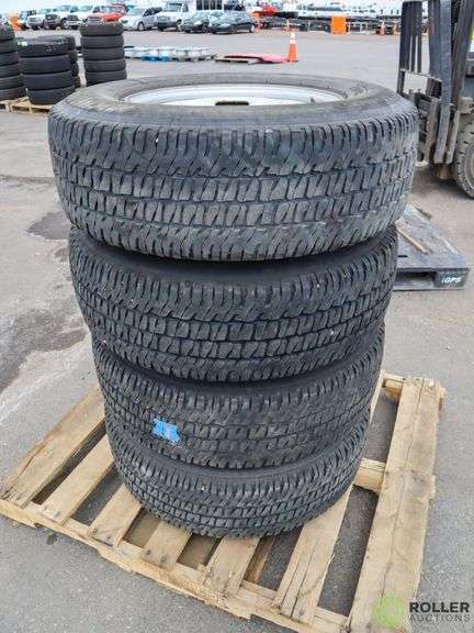 (4) Michelin LT245/75R17 Tires and Rims (2-Tires Patched) - Roller Auctions