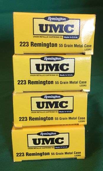 Remington UMC 223 55 Gr. FMJ 4 Boxes of 20 Unfired Cartridges ...