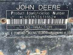 John Deere 110 Backhoe Loader Tractor