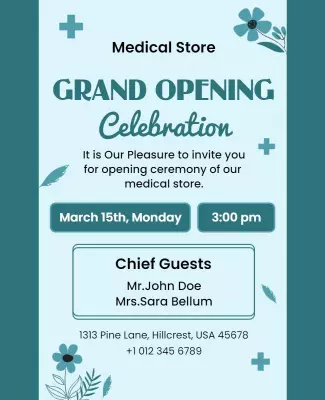 Grand Opening Celebration Medical Poster