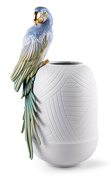 Lladro Home Decor, Macaw Bird Vase 